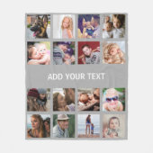 Gray 16 FotoCollage Fleecedecke (Vorderseite)