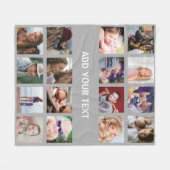 Gray 16 FotoCollage Fleecedecke (Vorderseite (Horizontal))