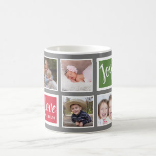 Gray 8 Family Foto Collage Liebe Weihnachten Kaffeetasse
