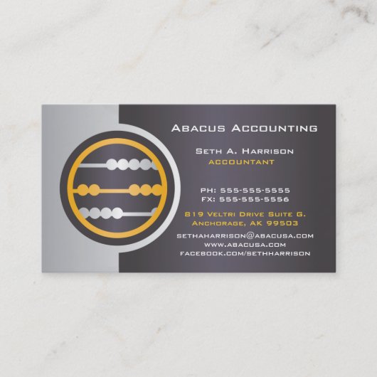 Gray Abacus Accounting Business Cards Visitenkarte (Vorderseite)