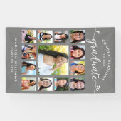 Gray Abschluss K-12 Script Foto Collage Modern Banner (Horizontal)
