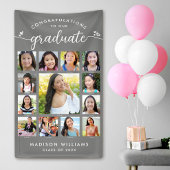 Gray Abschluss K-12 Script Foto Collage Modern Banner