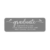 Gray Abschluss Script Hearts Bold Modern Address (Vorne)