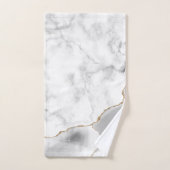 Gray Agate Gold Glitzer aus weißem Marmor Badhandtuch Set (Handtuch)