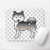 Gray Alaskan Malamute Niedlich Cartoon Dog Mousepad (Mit Mouse)