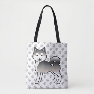 Gray Alaskan Malamute Niedlich Hund & Paws Tasche
