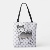 Gray Alaskan Malamute Niedlich Hund & Paws Tasche (Rückseite)