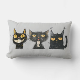 Gray Albern Cat Trio Lendenkissen