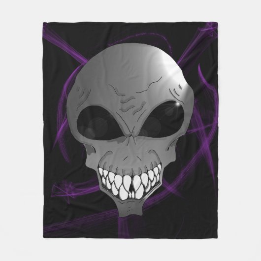 Gray Alien Custom Fleece Blanket (Vorderseite)