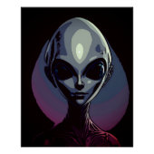 Gray Alien Extraterrestriale Kunst Poster (Vorderseite)
