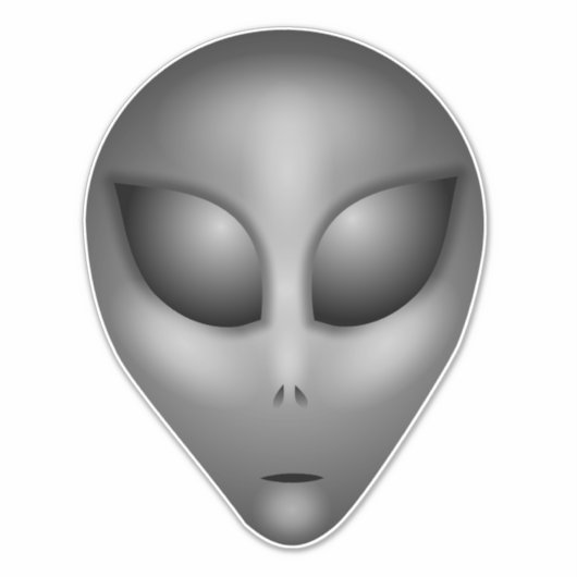 Gray Alien Head Aufkleber (Vorderseite)