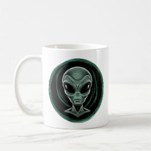 Gray Alien Head Kaffeetasse