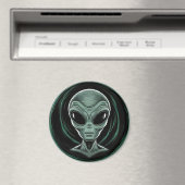 Gray Alien Head Magnet (In Situ (Geschirrspüler))