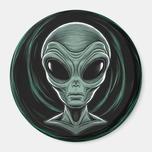 Gray Alien Head Magnet (Vorne)