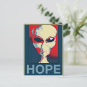 Gray Alien Hope Postkarte (Stehend Vorderseite)