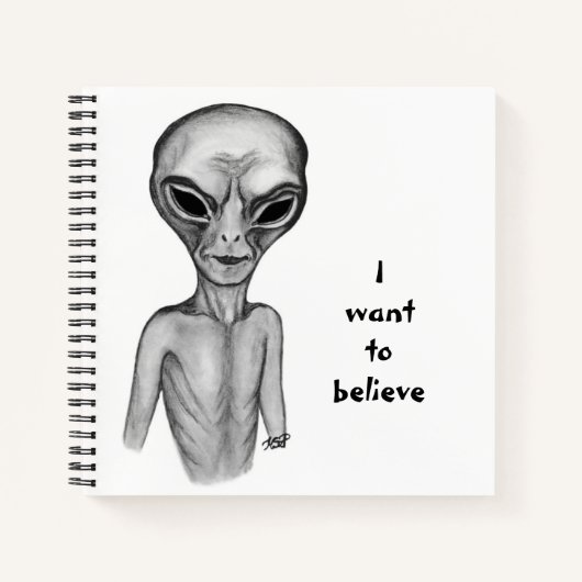 Gray Alien, ich wollte zu glauben Notebook Notizblock (Vorderseite)
