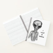 Gray Alien, ich wollte zu glauben Notebook Notizblock (Innenseite)