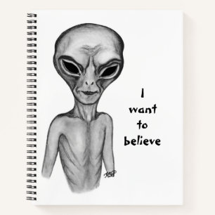 Gray Alien, ich wollte zu glauben Notebook Notizblock