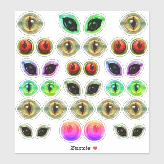 Gray Alien Martian Lizard Dragon Monster Eyes Aufkleber (Blatt)