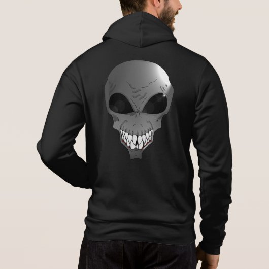 Gray Alien Men's Bella+Leinwand Full-Zip Hoodie (Rückseite)