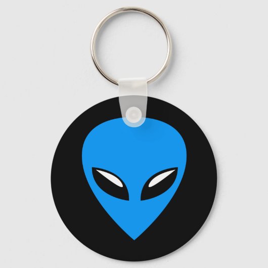 Gray Alien UFO Blue Schlüsselanhänger (Vorderseite)