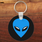 Gray Alien UFO Blue Schlüsselanhänger (Vorderseite)