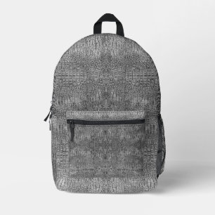 Gray Alligator Leather Bedruckter Rucksack