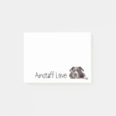 Gray American Staffordshire Terrier Dog - Amstaff Post-it Klebezettel (Vorderseite)