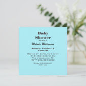 Gray and Aqua Baby Pram Kinderdusche Einladung (Stehend Vorderseite)