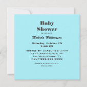 Gray and Aqua Baby Pram Kinderdusche Einladung (Vorderseite)