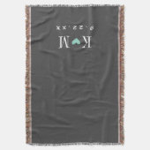 Gray and Aqua Modern Wedding Monogram Decke (Vorderseite Vertikal)