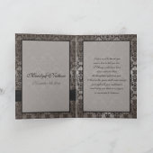 Gray and Black Damask Thank You Card with Photo Dankeskarte (Innenseite)
