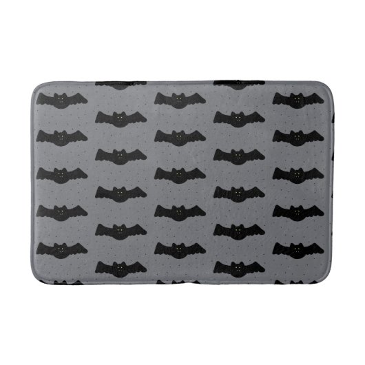 Gray and Black Halloween Bats Badematte (Vorderseite)
