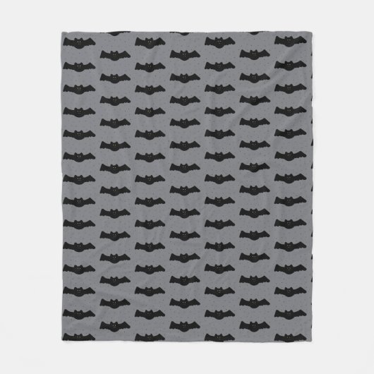 Gray and Black Halloween Bats Fleecedecke (Vorderseite)