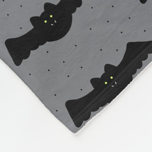 Gray and Black Halloween Bats Fleecedecke (Ecke)