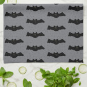 Gray and Black Halloween Bats Geschirrtuch (Gefaltet)