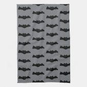 Gray and Black Halloween Bats Geschirrtuch (Vertikal)