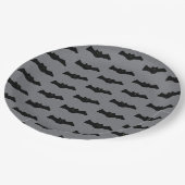 Gray and Black Halloween Bats Pappteller (Schrägansicht)