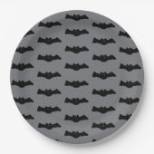 Gray and Black Halloween Bats Pappteller (Vorderseite)