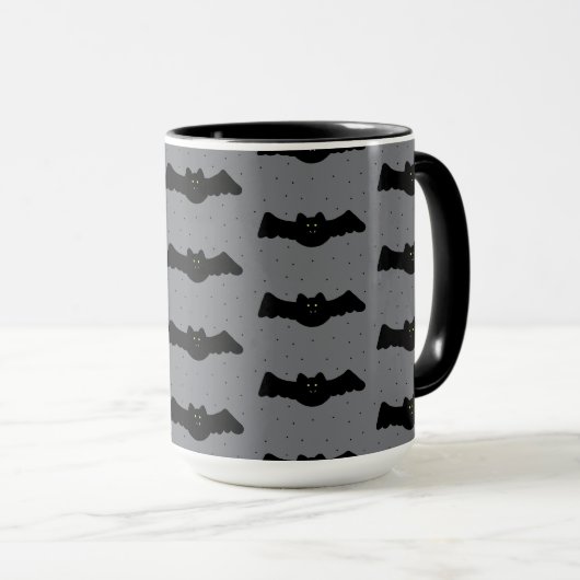 Gray and Black Halloween Bats Tasse (VorderseiteRechts)