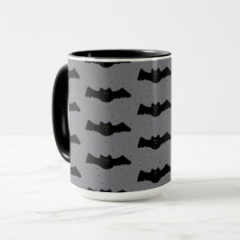 Gray and Black Halloween Bats Tasse