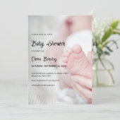 Gray and Black Playful Baby Baby Shower  Einladung (Stehend Vorderseite)