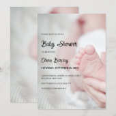 Gray and Black Playful Baby Baby Shower  Einladung (Vorne/Hinten)