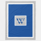 Gray and Blue Modern Simple Initial and Name Fleecedecke (Vorderseite)
