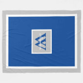 Gray and Blue Modern Simple Initial and Name Fleecedecke (Vorderseite (Horizontal))