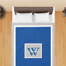 Gray and Blue Modern Simple Initial and Name