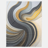 Gray and Gold Abstract Design Fleecedecke (Vorderseite)