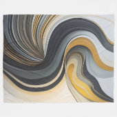 Gray and Gold Abstract Design Fleecedecke (Vorderseite (Horizontal))