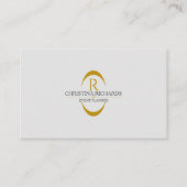 Gray and Gold Monogram Modern Elegant Visitenkarte (Vorderseite)