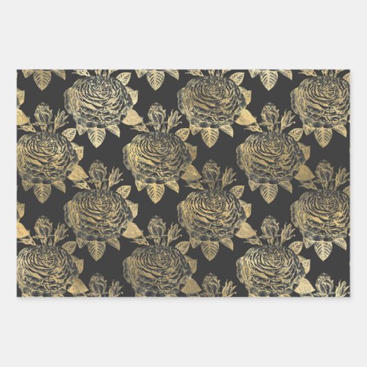 Gray and Gold Paris thematisch Geschenkpapier Set (Vorderseite)